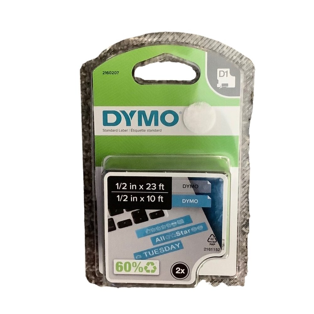 DYMO Label Tape Refill 1/2 In x 23 Ft & 1/2 In x 10 Ft D1 Series Compatible‎ NEW
